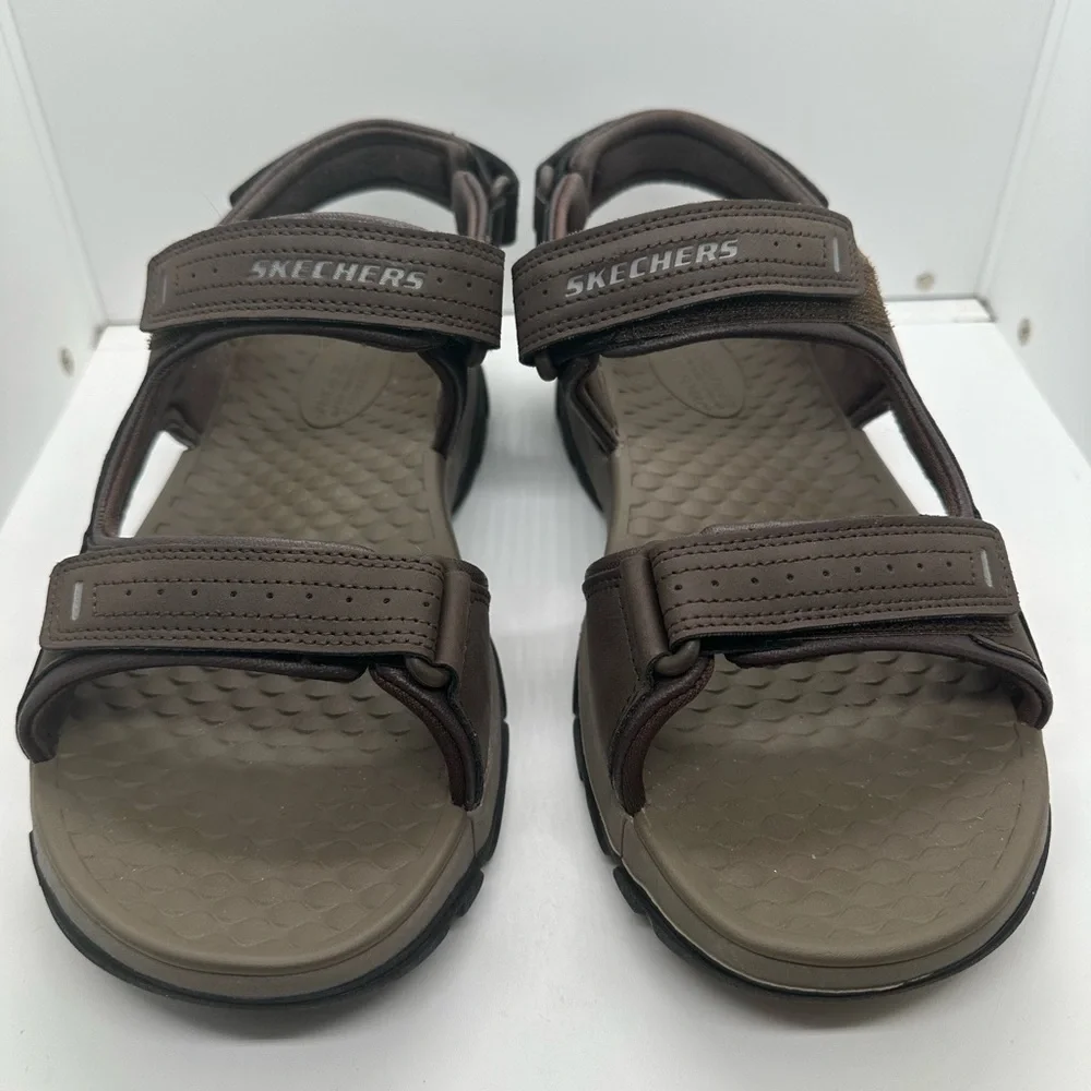 Skechers Men’s Relaxed Fit Tresmen Garo Chocolate Sandals #204105 Size 9 Wide - Picture 4 of 11
